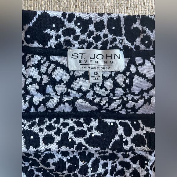 Vintage St. John Evening by Marie Gray leopard print knit cardigan and skirt - Picture 10 of 12